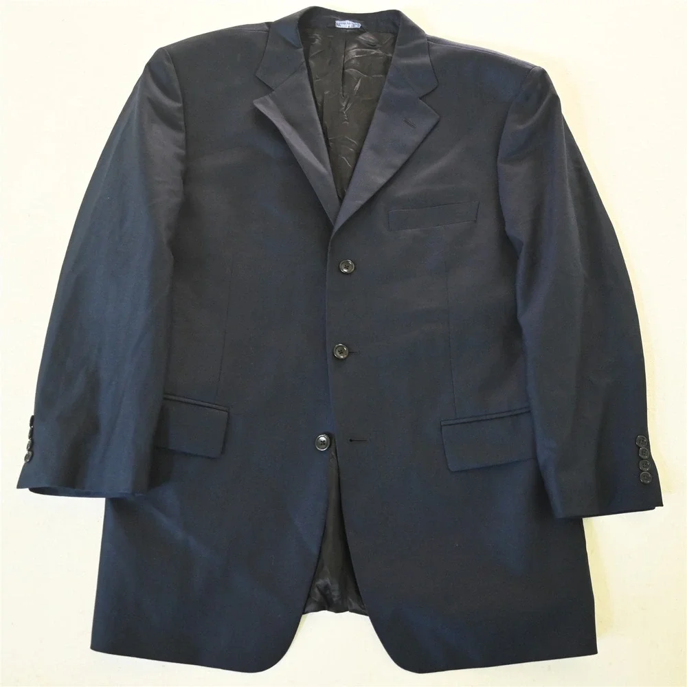G. Mazoni‎ 44R Herringbone Loro Piana Super 120s Italy Blazer Jacket Sport Coat